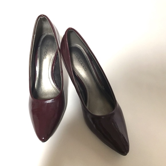 Burgundy Pumps Heel Pointed Toe - Picture 4 of 4